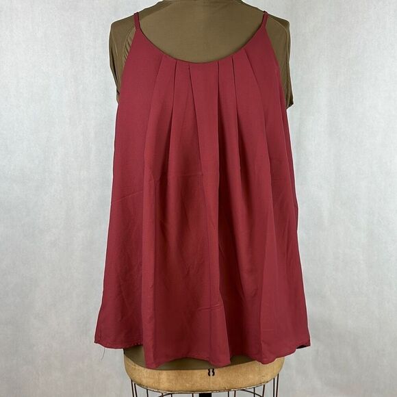 NWT Panhandle Pleated Cami Women’s Size Large Adjustable Straps Lined - Picture 1 of 12